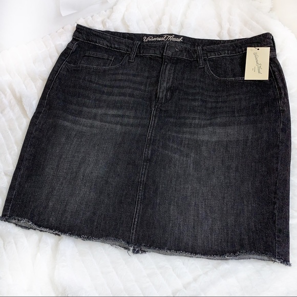 size 18 black denim skirt